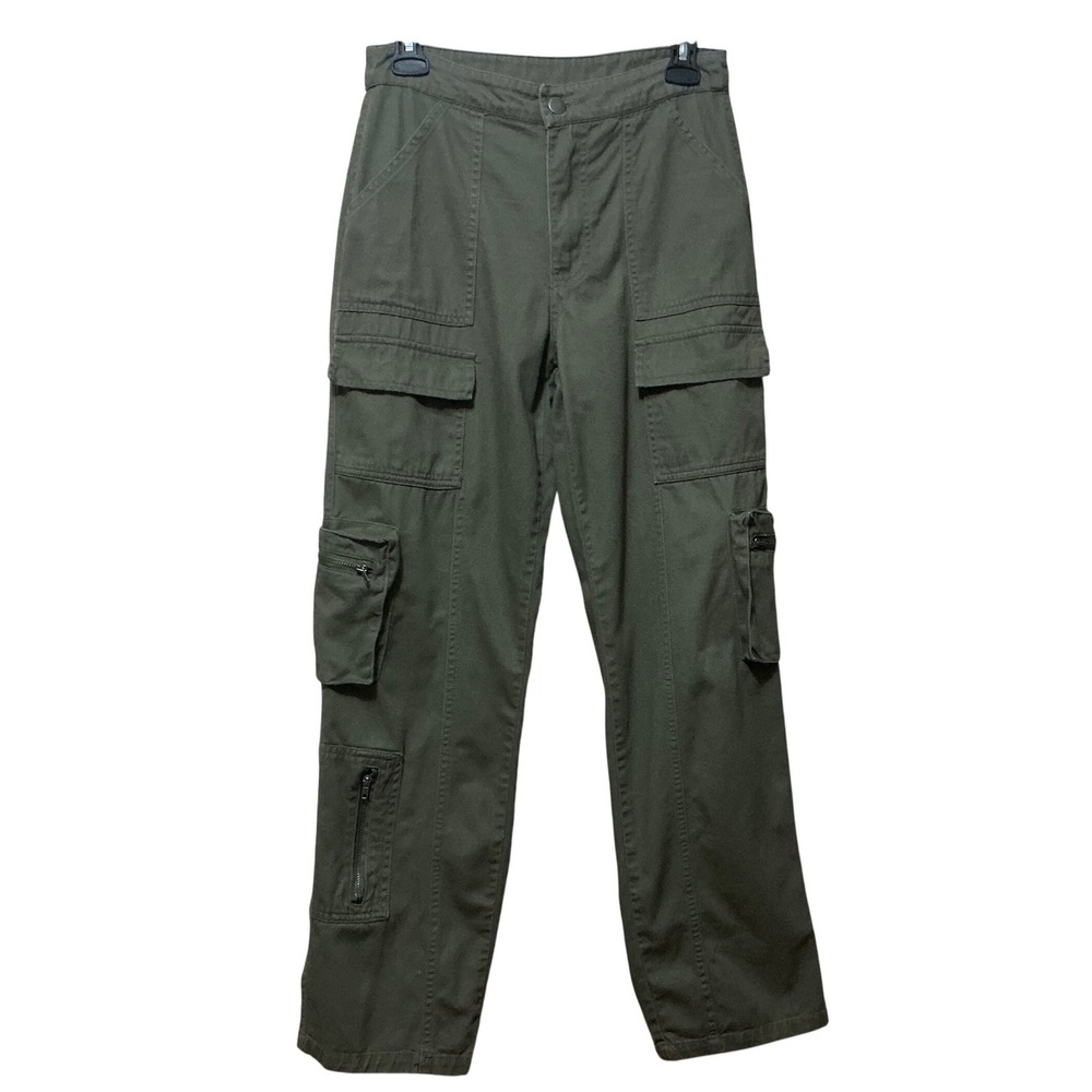 Angel Kiss Olive Green High Waisted Multi Pocket Cargo Pants Womens Size 1/25